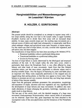 Hanginstabilitäten Und Massenbewegungen Im Lesachtal / Kärnten