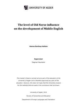 The Level of Old Norse Influence on the Development of Middle English