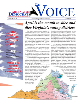 April Is the Month to Slice and Dice Virginia's Voting Districts