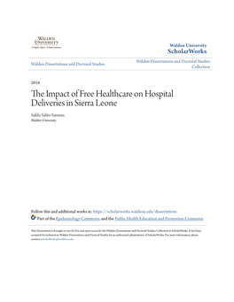 The Impact of Free Healthcare on Hospital Deliveries in Sierra Leone