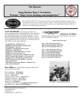 The Beacon Snug Harbor Base's Newsletter Website: “