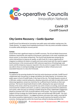 Covid-19-City Centre Recovery Castle Quarter – Cardiff Council