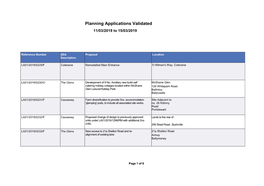 Planning Applications Validated 11/03/2019 to 15/03/2019