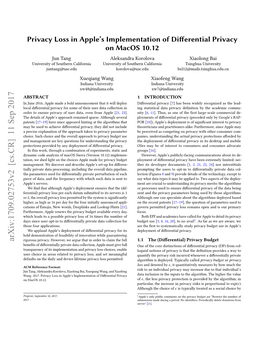 Privacy Loss in Apple's Implementation of Differential