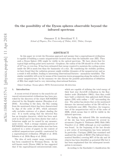 On the Possibility of the Dyson Spheres Observable Beyond The