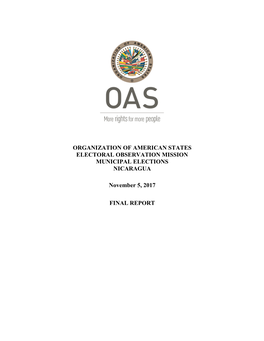 Organization of American States Electoral Observation Mission Municipal Elections Nicaragua