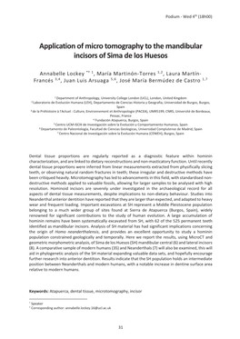 Application of Micro Tomography to the Mandibular Incisors of Sima De Los Huesos