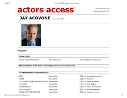 Resume | Actors Access