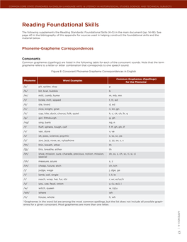 Reading Foundational Skills