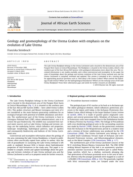 Geology and Geomorphology of the Urema Graben with Emphasis on the Evolution of Lake Urema