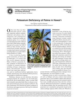 Potassium Deficiency of Palms in Hawai'i
