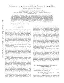 Quantum Macroscopicity Versus Distillation of Macroscopic