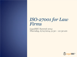 ISO-27001 for Law Firms