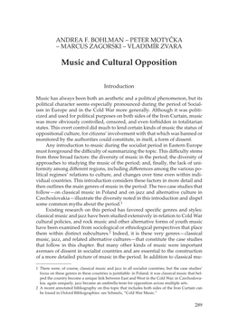 Music and Cultural Opposition