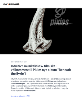 Välkommen Till Pixies Nya Album "Beneath the Eyrie"!