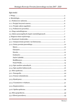 Strategia Rozwoju Powiatu Janowskiego Na Lata 2007 - 2020