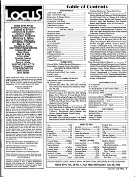 Table of Contents MAIN STORIES Gardner Dozois, Ed.; Throy, Jack Vance