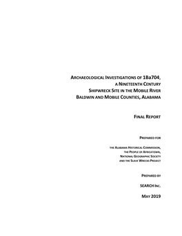 1Ba704, a NINETEENTH CENTURY SHIPWRECK SITE in the MOBILE RIVER BALDWIN and MOBILE COUNTIES, ALABAMA