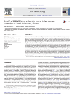 Pso P27, a SERPINB3/B4-Derived Protein, Is Most Likely a Common Autoantigen in Chronic Inﬂammatory Diseases