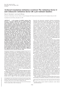 Archaeal Translation Initiation Revisited: the Initiation Factor 2 and Eukaryotic Initiation Factor 2B ␣-␤-␦ Subunit Families