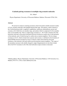 Coulomb Pairing Resonances in Multiple-Ring Aromatic Molecules