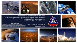 L-8: Enabling Human Spaceflight Exploration Systems & Technology