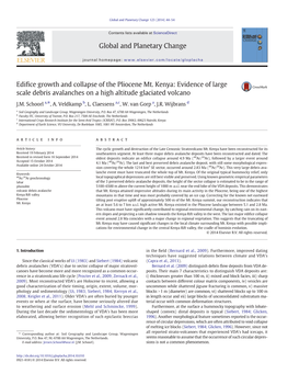 Edifice Growth and Collapse of the Pliocene Mt. Kenya