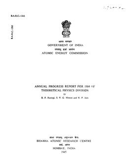 S Government of India Atomic Energy Commission Annual