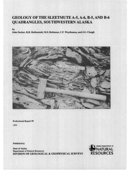 GEOLOGY of the SLEETMUTE A-5, A-6, B-5, and B-6 QUADRANGLES, SOUTHWESTERN ALASKA by John Decker, R.R