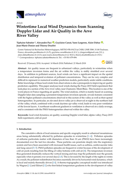 Wintertime Local Wind Dynamics from Scanning Doppler Lidar and Air Quality in the Arve River Valley