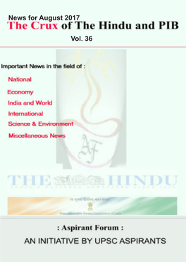 The Crux of the Hindu and PIB Vol 36
