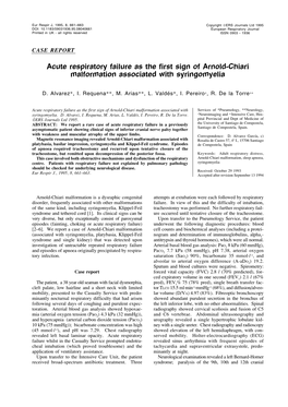 Acute Respiratory Failure As the First Sign of Arnold-Chiari Malformation Associated with Syringomyelia