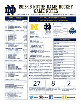 2015-16 Notre Dame Hockey Game