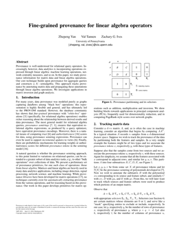 Fine-Grained Provenance for Linear Algebra Operators