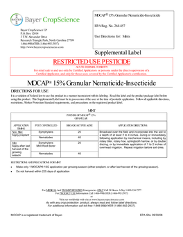 MOCAP® 15% Granular Nematicide-Insecticide