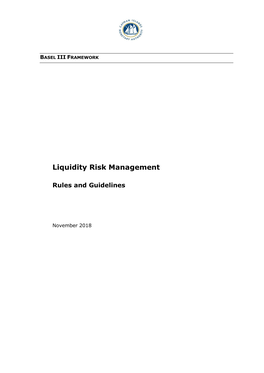 Liquidity Risk Management