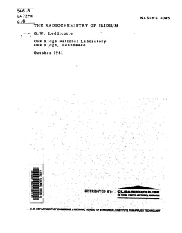 The Radiochemistry of Iridium-- +- -:, G