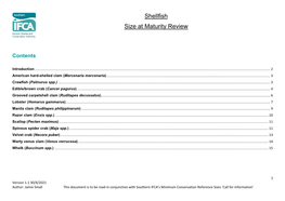 Shellfish Size at Maturity Review