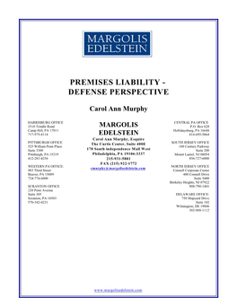 Premises Liability - Defense Perspective