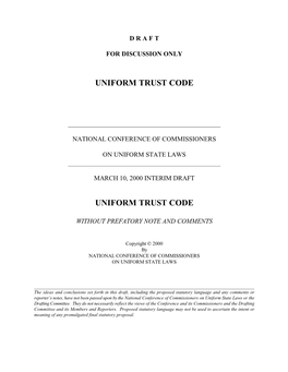 Uniform Trust Code