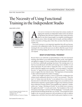 The Neccessity of Using Functional Training in the Independent Studio