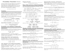 Probability Cheatsheet