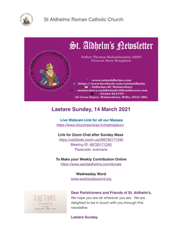 Laetare Sunday, 14 March 2021