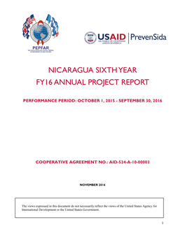 Nicaragua Sixth Year Fy16 Annual Project Report