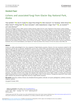 Lichens and Associated Fungi from Glacier Bay National Park, Alaska