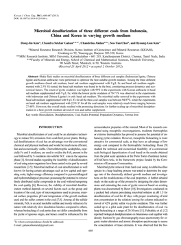 Microbial Desulfurization of Three Different Coals from Indonesia, China and Korea in Varying Growth Medium