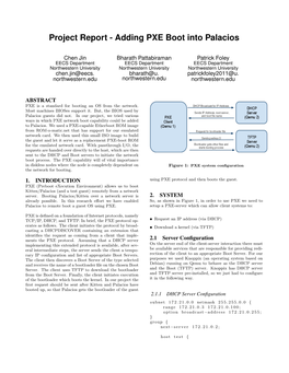 Project Report - Adding PXE Boot Into Palacios