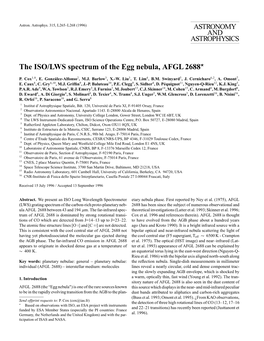 The ISO/LWS Spectrum of the Egg Nebula, AFGL 2688 ? ; P