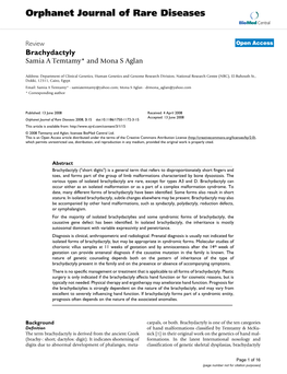 Orphanet Journal of Rare Diseases Biomed Central