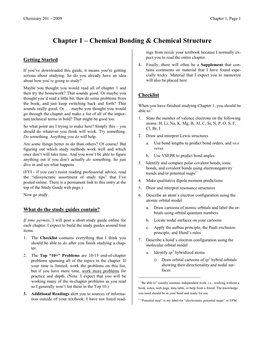 Chemical Bonding & Chemical Structure